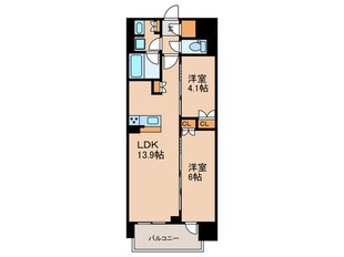 ｵｰﾌﾟﾝﾚｼﾞﾃﾞﾝｼｱTHE MID MARK(704)の物件間取画像